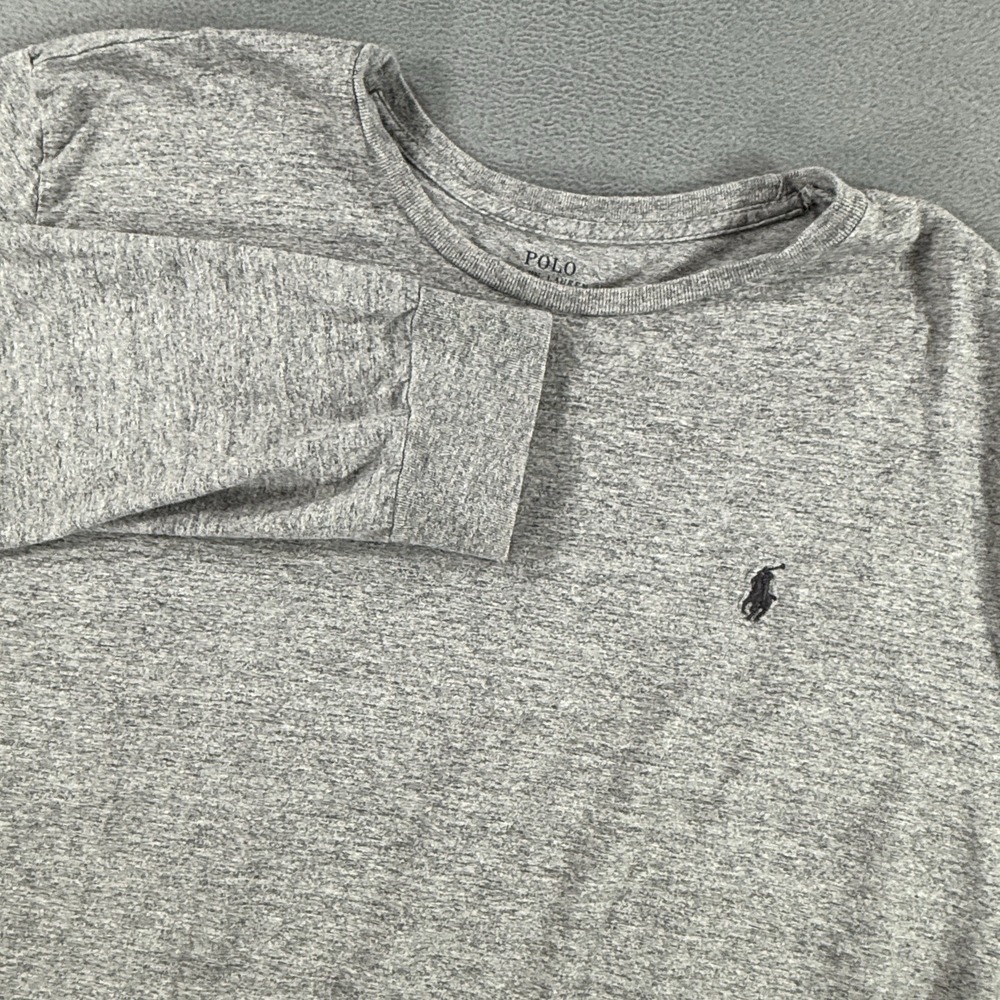 Polo Ralph Lauren Mens 2XL Gray Long Sleeve Pony Logo Tee T-Shirt Regular Fit